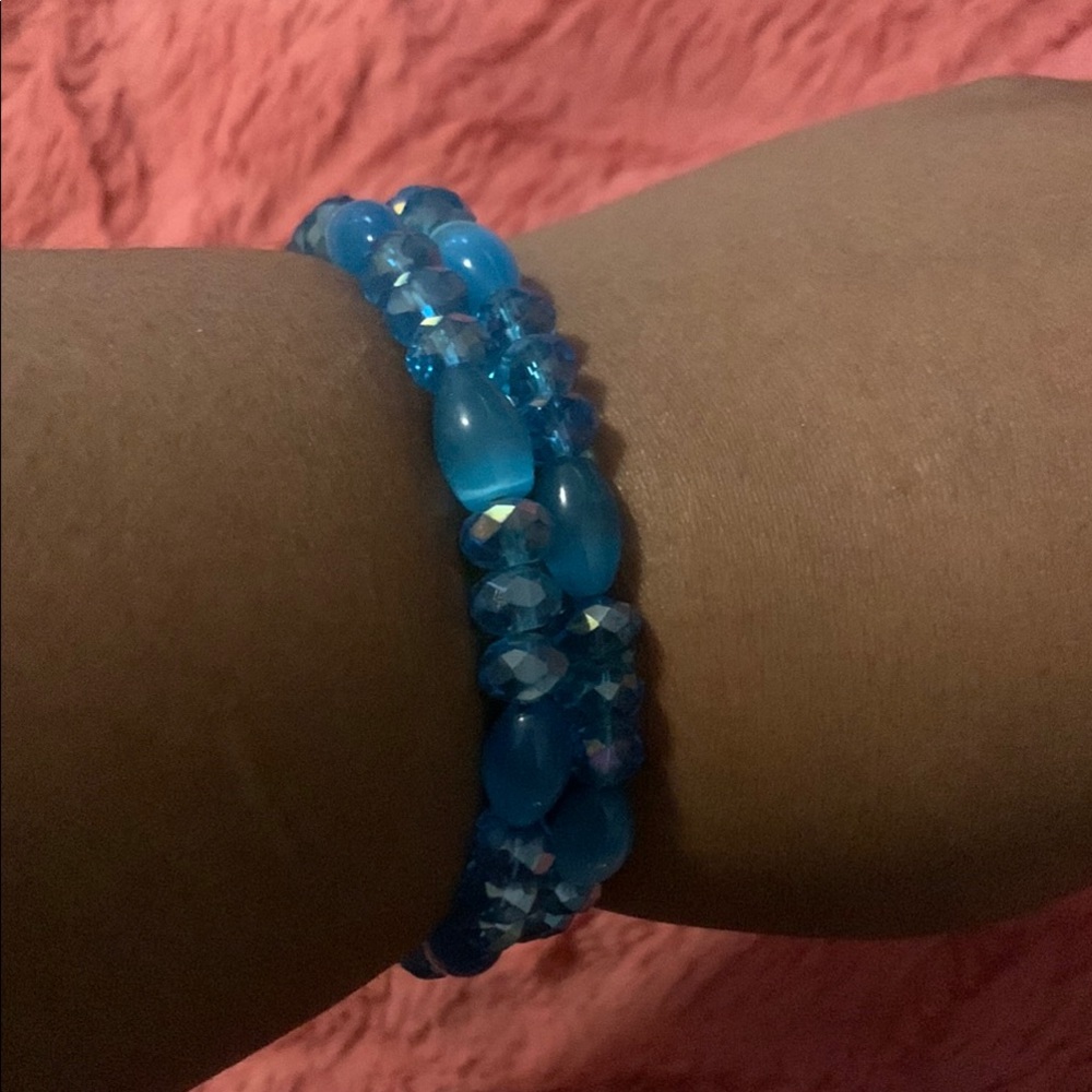 Blue Wrap Around Beaded Bracelet